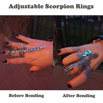 Adjustable Scorpion Ring For Men Punk Heavy Joint Rings Gothic Scroll Armor Knuckle Metal Crocodile Finger Rings Rock Jewelry daiiibabyyy